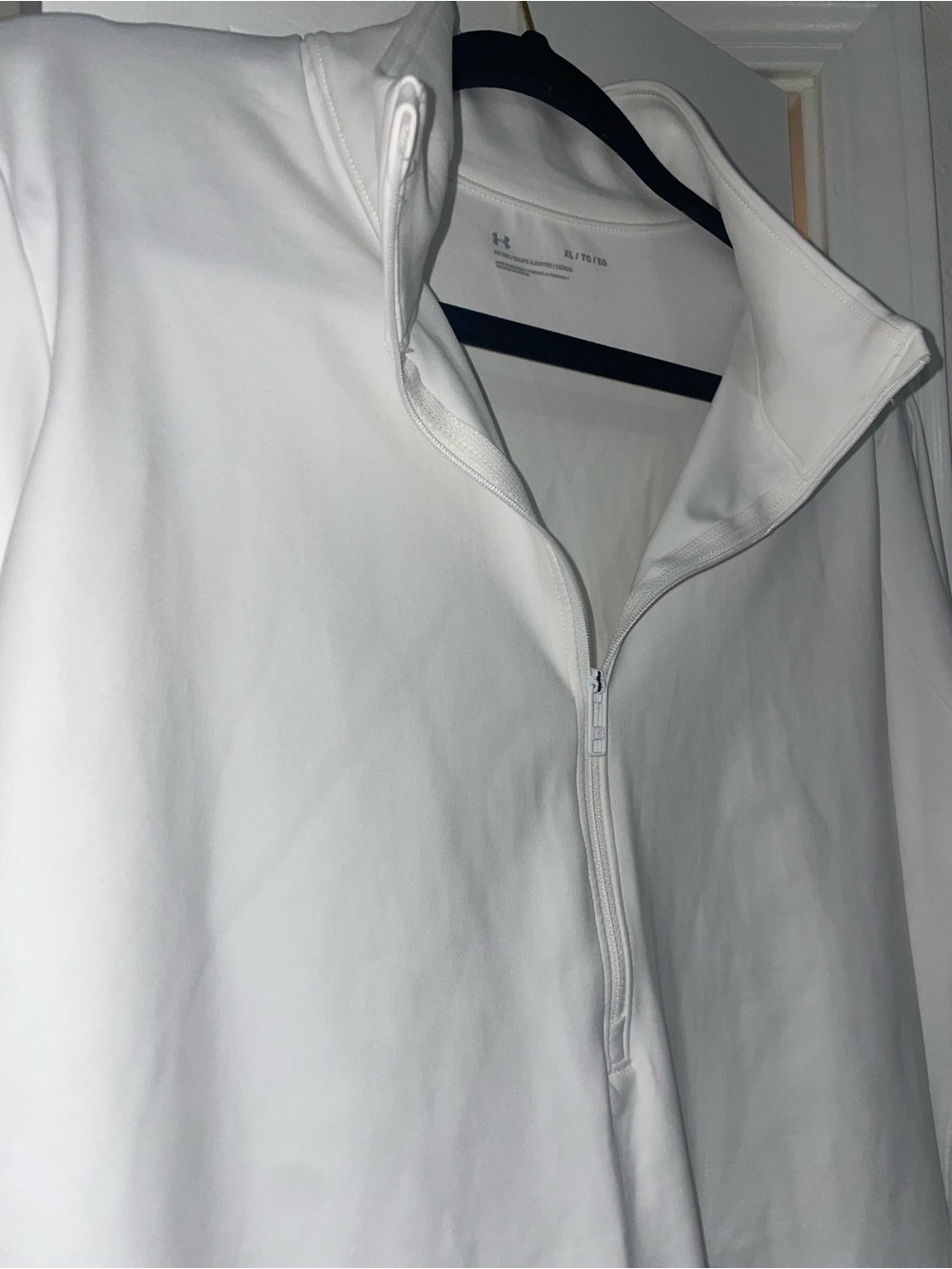 Under Armour White Quarter Zip Long Sleeve Athletic Pullover Women’s XL